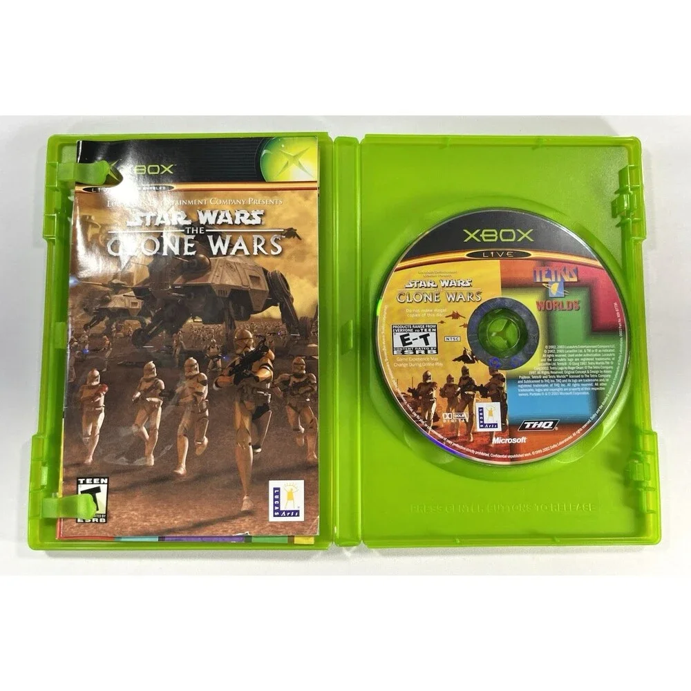 Star Wars Clone Wars / Tetris Worlds Combo Pack Original Xbox 2003 Complete